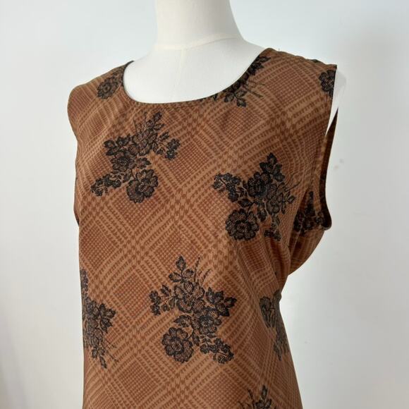 Vintage Kathie Lee Womens Y2K Whimsigoth Maxi Dress Size XL Grunge Preppy Brown - Picture 3 of 9